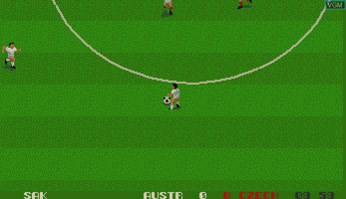 In-game screen of the game World Class Soccer on Commodore Amiga