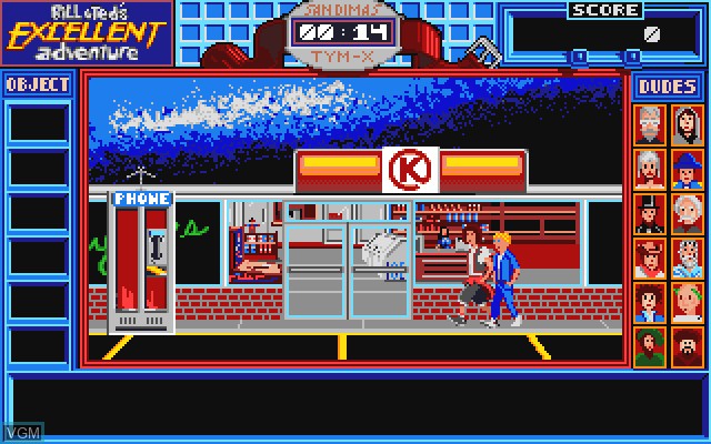 In-game screen of the game Bill & Ted's Excellent Adventure on Commodore Amiga