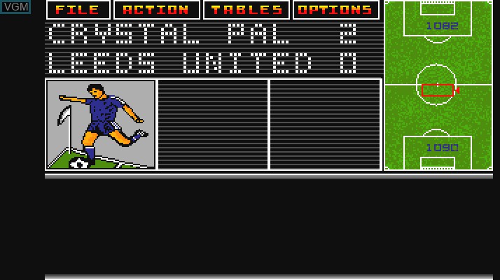 In-game screen of the game Football Tactician on Commodore Amiga