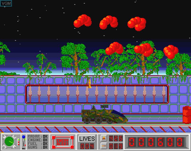 In-game screen of the game Hurricane Commando on Commodore Amiga