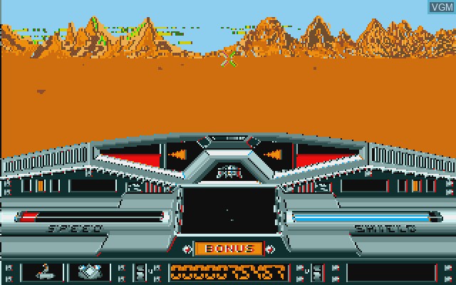 In-game screen of the game Moon Blaster on Commodore Amiga