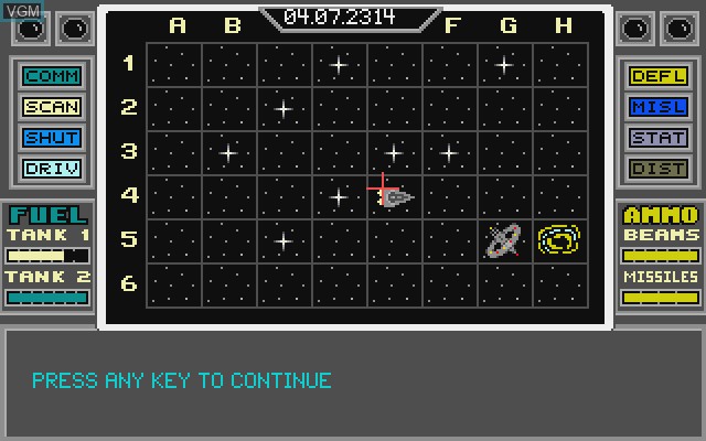 In-game screen of the game Space Conquest - A Galactic Odyssey on Commodore Amiga