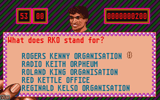 In-game screen of the game Trivia Game Show on Commodore Amiga