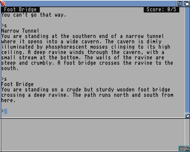 In-game screen of the game Zork II - The Wizard of Frobozz on Commodore Amiga