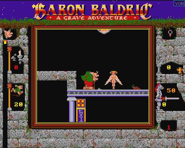 In-game screen of the game Baron Baldric - A Grave Adventure on Commodore Amiga