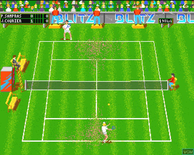 In-game screen of the game Blitz Tennis on Commodore Amiga