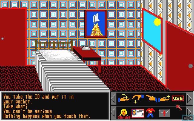 In-game screen of the game Brad Stallion in Sex Olympics on Commodore Amiga