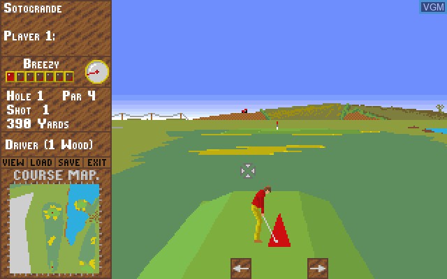 In-game screen of the game Challenge Golf on Commodore Amiga