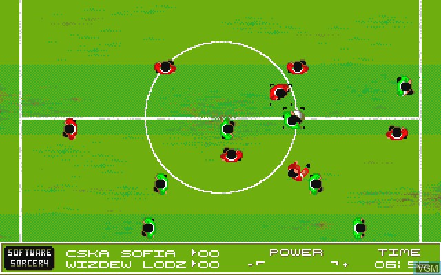 In-game screen of the game European Soccer Challenge on Commodore Amiga