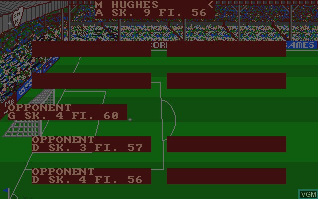In-game screen of the game Football Manager 2 on Commodore Amiga