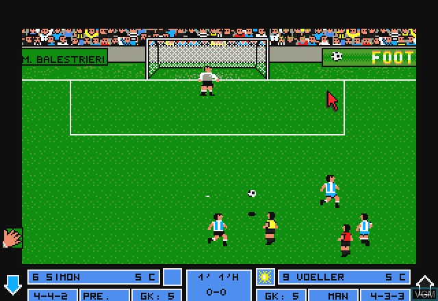 In-game screen of the game Football Simulation on Commodore Amiga