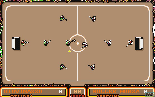 In-game screen of the game Franco Girardelli Hockey on Commodore Amiga