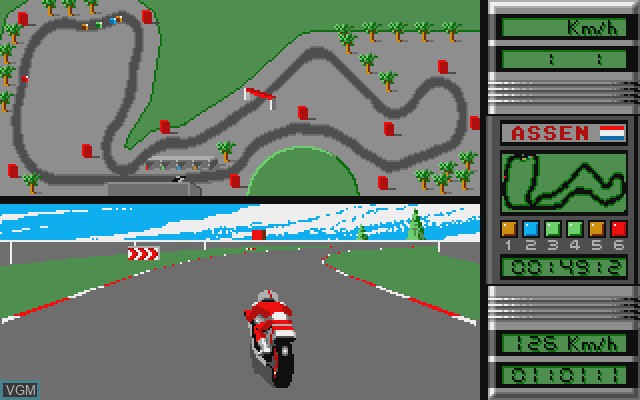 In-game screen of the game Grand Prix 500 2 on Commodore Amiga