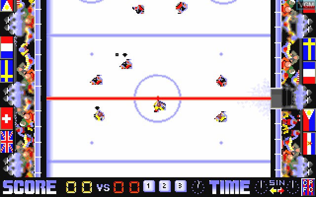 In-game screen of the game Ice Hockey on Commodore Amiga