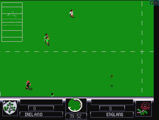 In-game screen of the game International Rugby Challenge on Commodore Amiga