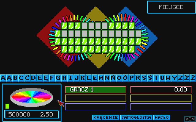 In-game screen of the game Kolo Szczescia on Commodore Amiga