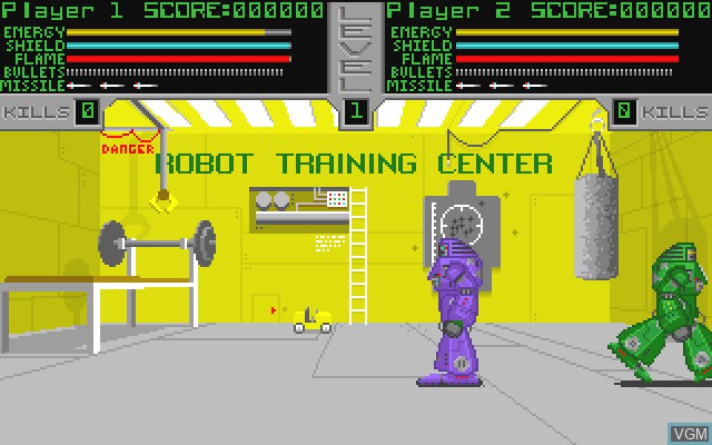 In-game screen of the game Metal - A Robot Combat Simulation on Commodore Amiga