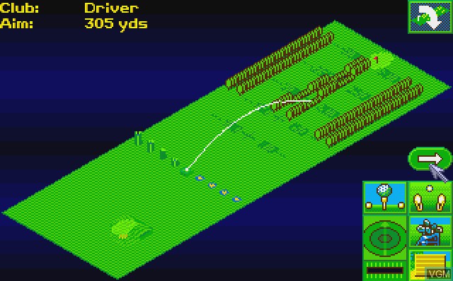 In-game screen of the game MicroProse Golf on Commodore Amiga