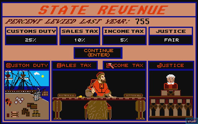 In-game screen of the game Santa Paravia and Fiumaccio on Commodore Amiga