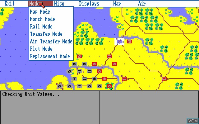 In-game screen of the game Second Front - Germany Turns East on Commodore Amiga