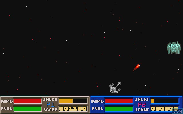 In-game screen of the game Space War on Commodore Amiga