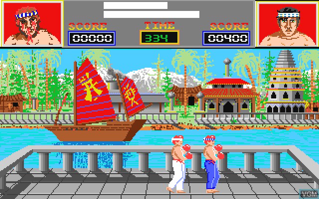 In-game screen of the game Thai Boxing on Commodore Amiga