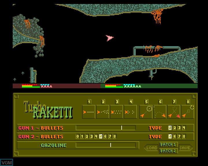 In-game screen of the game Turbo Raketti 2 on Commodore Amiga