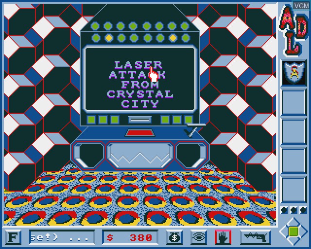 In-game screen of the game Alien Drug Lords - The Chyropian Connection on Commodore Amiga