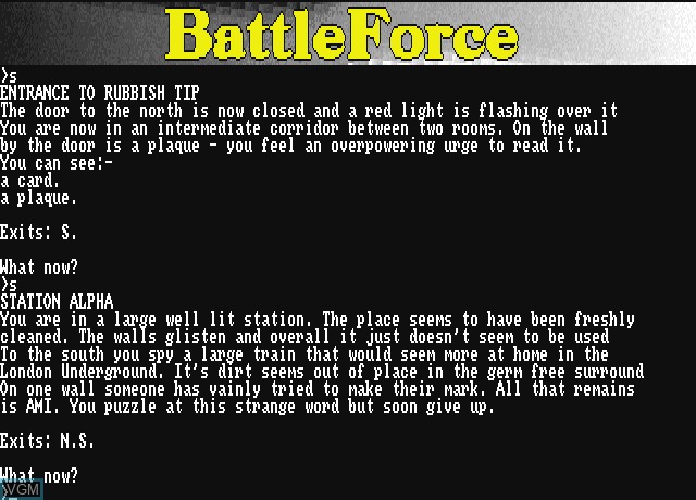 In-game screen of the game BattleForce - The Adventure Game on Commodore Amiga