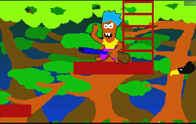 In-game screen of the game Bucktooth Bob's Jungle Adventure on Commodore Amiga