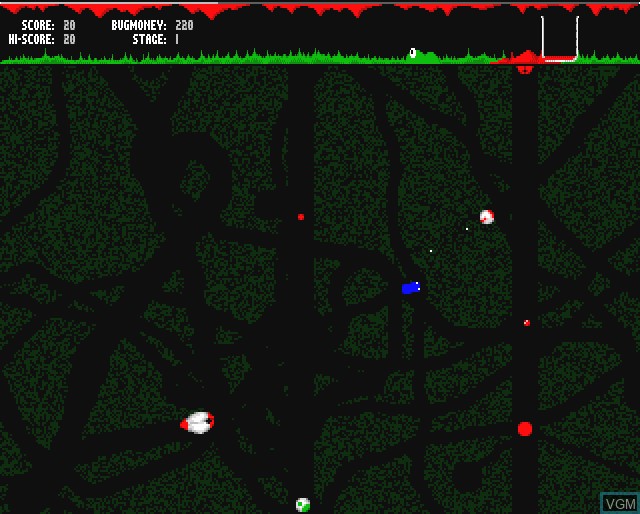 In-game screen of the game Bug Blaster on Commodore Amiga