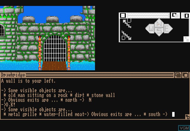 In-game screen of the game Castle of Doom on Commodore Amiga