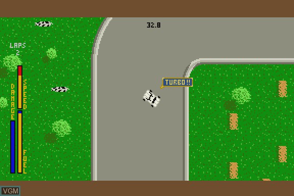 In-game screen of the game Checkered Flag Rally on Commodore Amiga