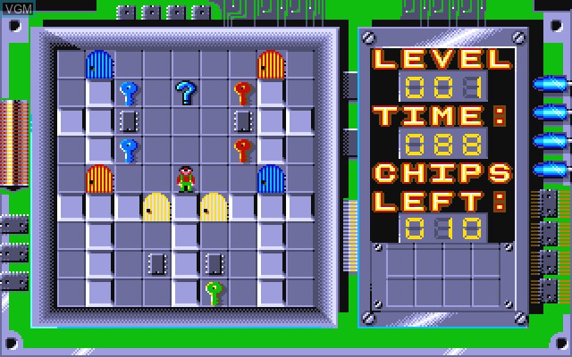 In-game screen of the game Chip's Challenge on Commodore Amiga