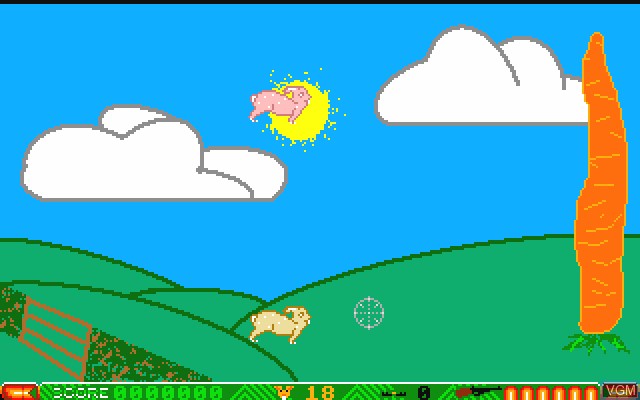 In-game screen of the game Defender of the Carrot on Commodore Amiga