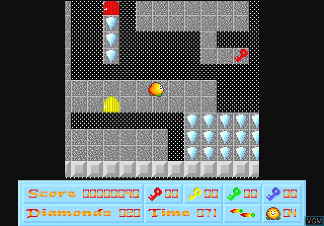 In-game screen of the game Diamond Challenge on Commodore Amiga
