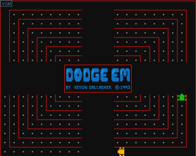 In-game screen of the game Dodge 'Em on Commodore Amiga