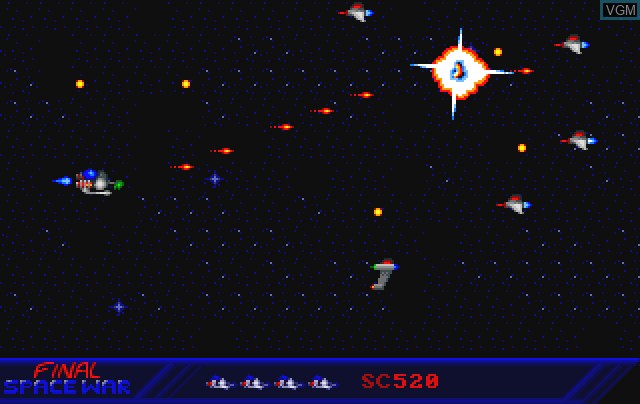 In-game screen of the game Final Space War - Space War IV on Commodore Amiga