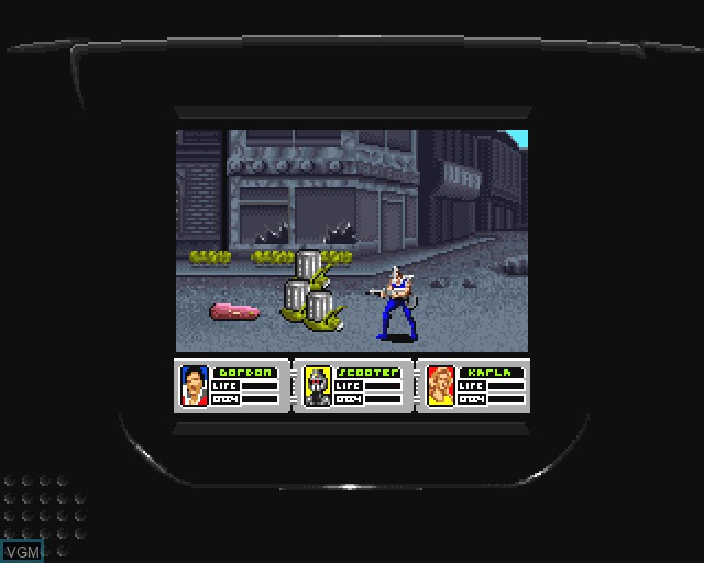In-game screen of the game GG Alien Storm on Commodore Amiga