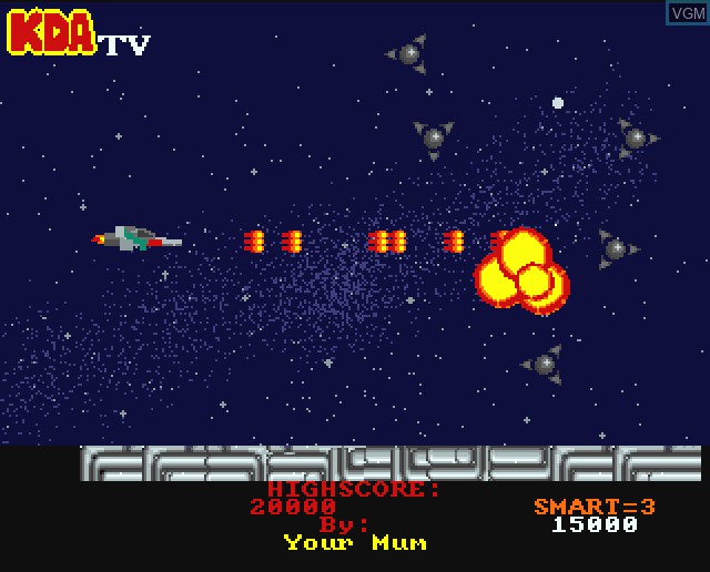 In-game screen of the game KDA - Kill da Aliens on Commodore Amiga