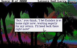 In-game screen of the game Leisure Suit Larry 3 - Passionate Patti in Pursuit of the Pulsating Pectorals on Commodore Amiga