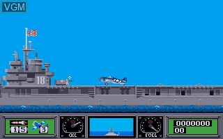 In-game screen of the game Wings of Fury on Commodore Amiga