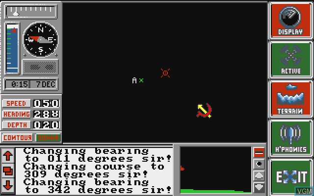 In-game screen of the game Hunt for Red October, The on Commodore Amiga