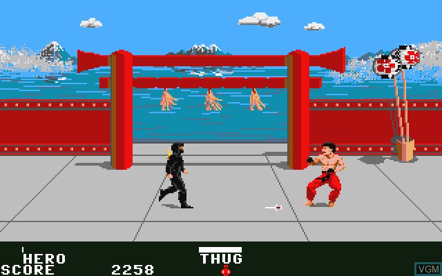 In-game screen of the game Ninja Mission on Commodore Amiga