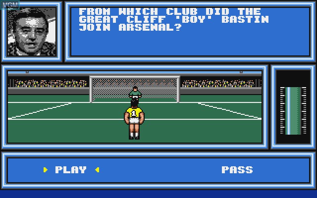 In-game screen of the game Saint & Greavsie on Commodore Amiga