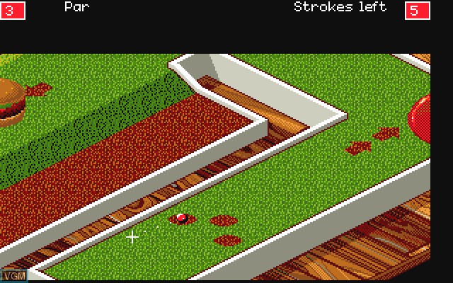 In-game screen of the game Zany Golf on Commodore Amiga