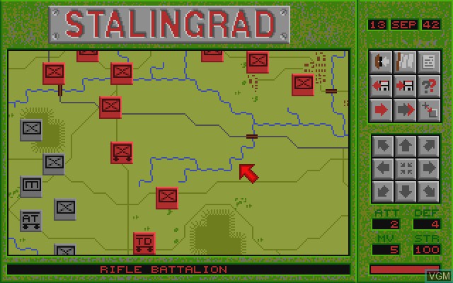 In-game screen of the game Stalingrad on Commodore Amiga