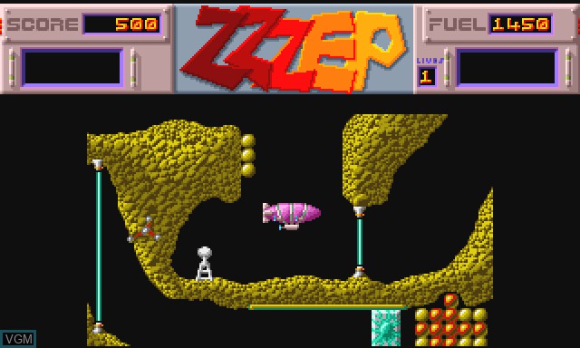 In-game screen of the game Zzzep on Commodore Amiga