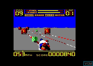 In-game screen of the game 750cc Grand Prix on Amstrad CPC