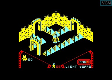 In-game screen of the game Alien 8 on Amstrad CPC